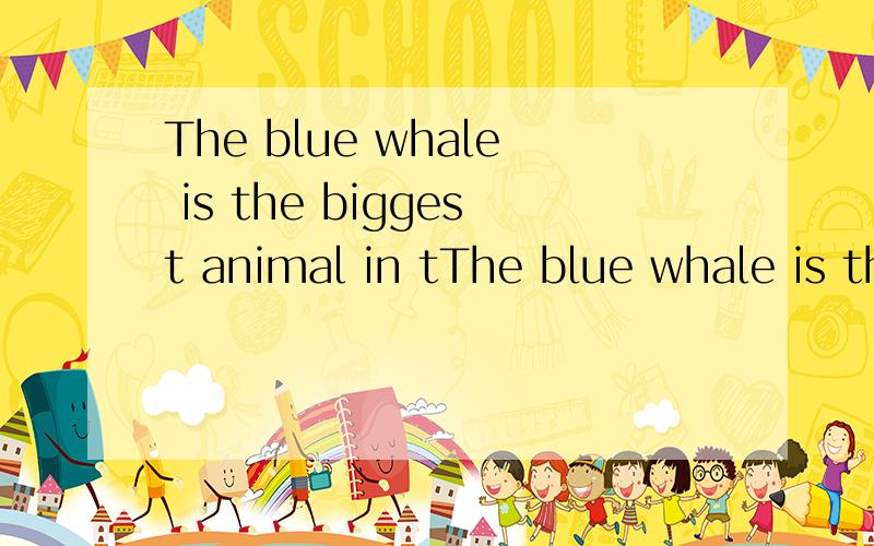 The blue whale is the biggest animal in tThe blue whale is the biggest animal in the world翻译