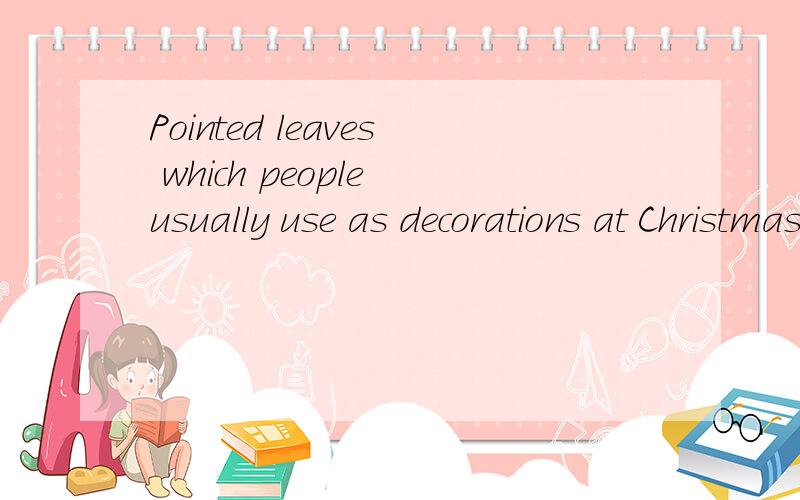 Pointed leaves which people usually use as decorations at Christmas .这句话是定语从句,还是根本就不是从句?