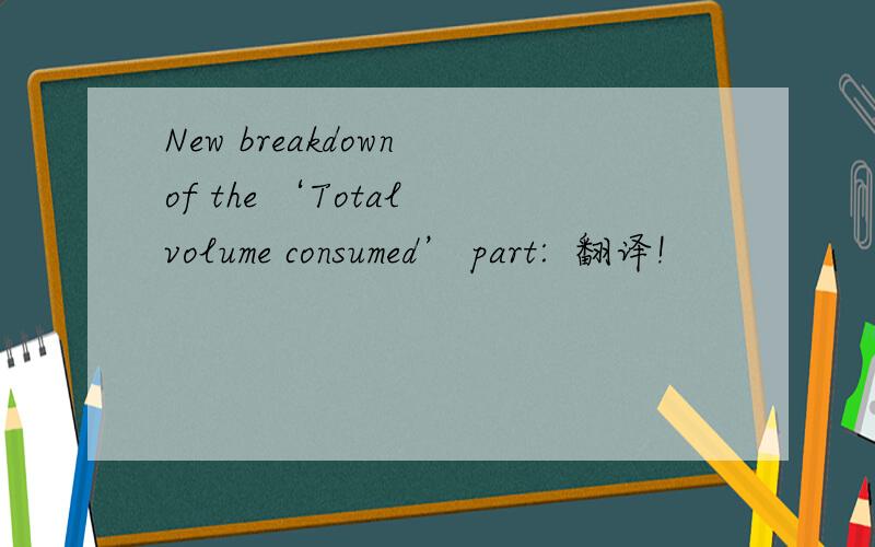 New breakdown of the ‘Total volume consumed’ part:  翻译!