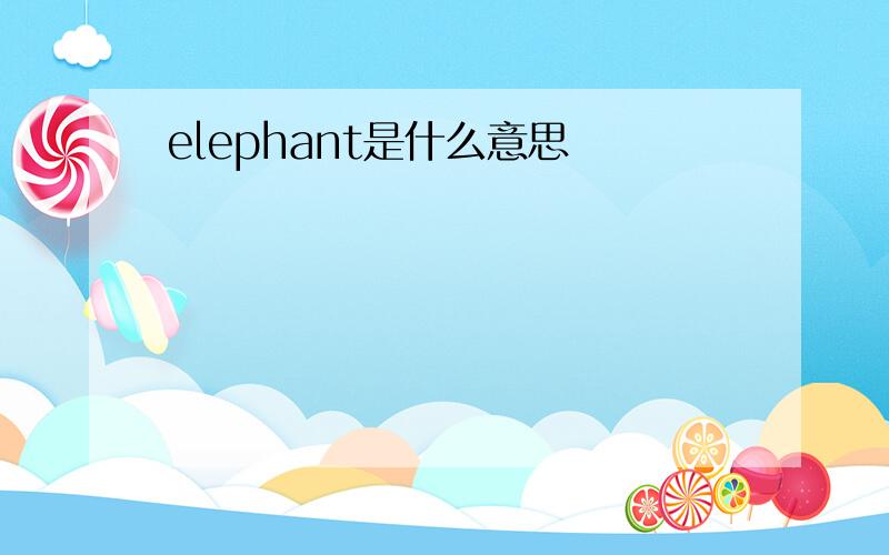 elephant是什么意思