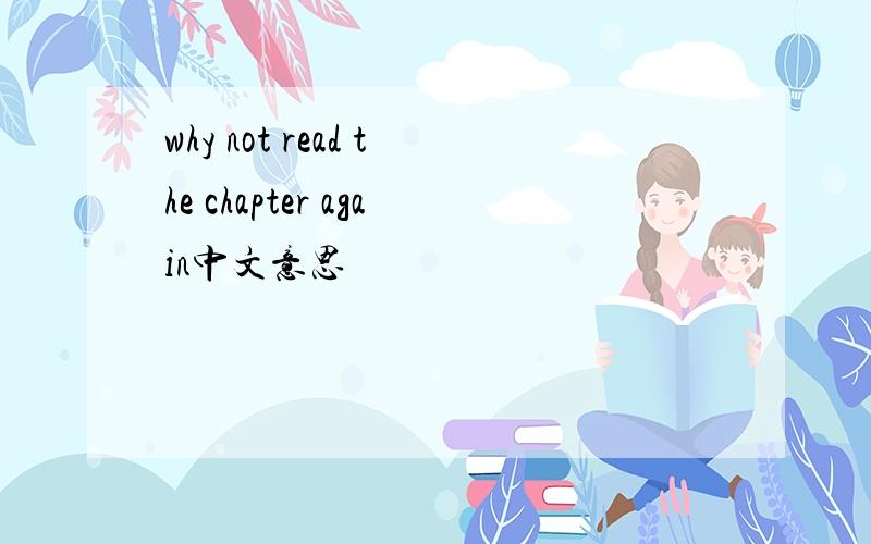 why not read the chapter again中文意思