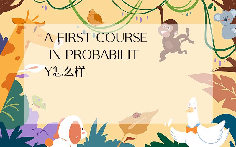 A FIRST COURSE IN PROBABILITY怎么样