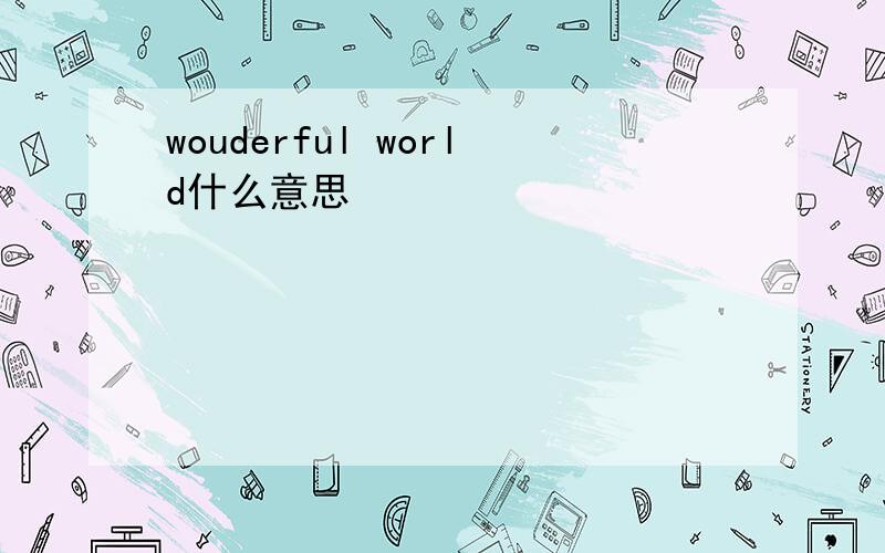 wouderful world什么意思