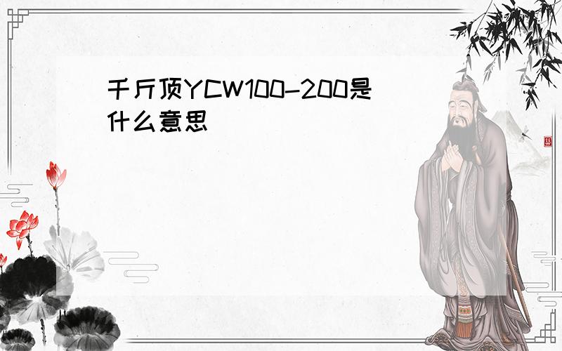 千斤顶YCW100-200是什么意思