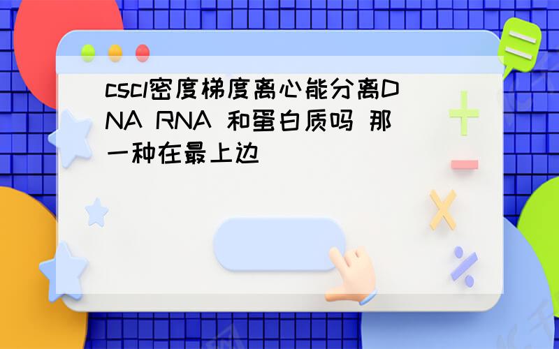 cscl密度梯度离心能分离DNA RNA 和蛋白质吗 那一种在最上边