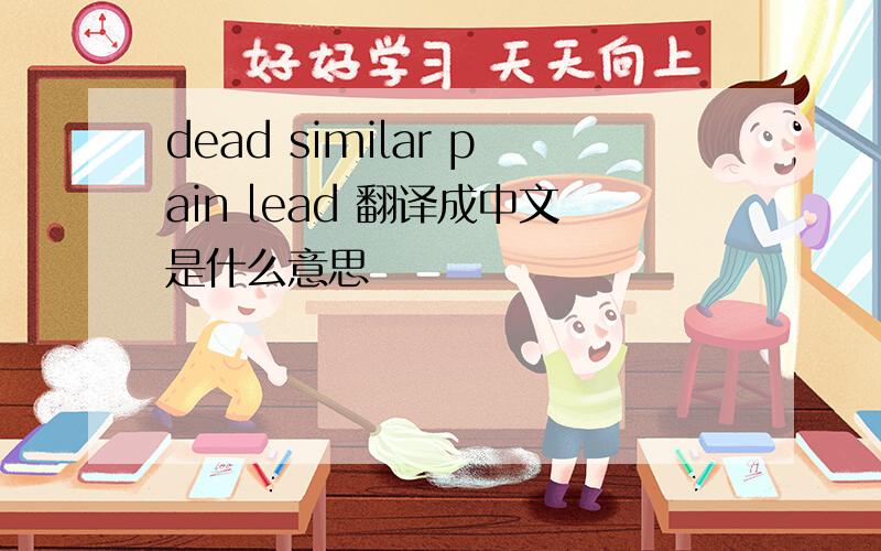dead similar pain lead 翻译成中文是什么意思