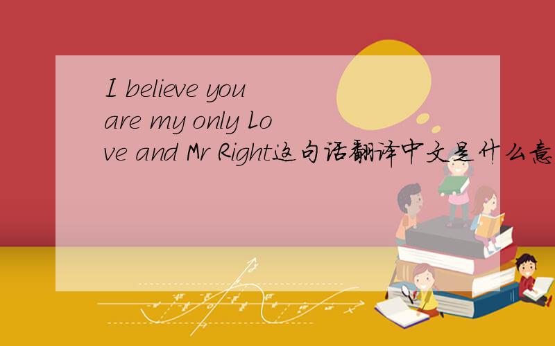 I believe you are my only Love and Mr Right这句话翻译中文是什么意思