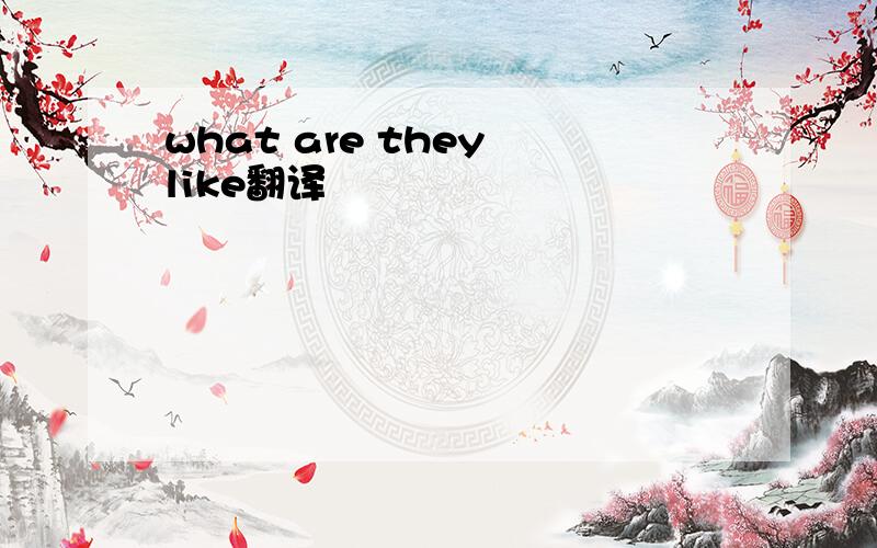 what are they like翻译