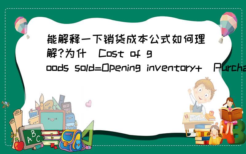 能解释一下销货成本公式如何理解?为什麼Cost of goods sold=Opening inventory+(Purchases+Carriage inwards-Returns outwards)-Closing inventory