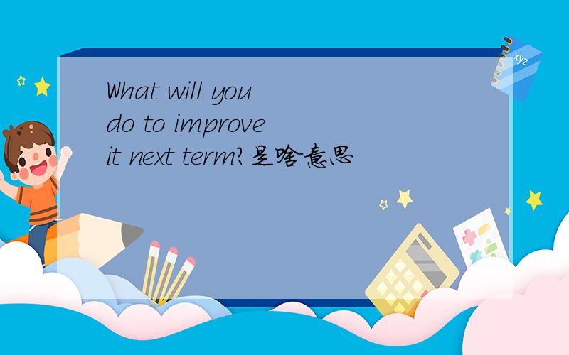 What will you do to improve it next term?是啥意思