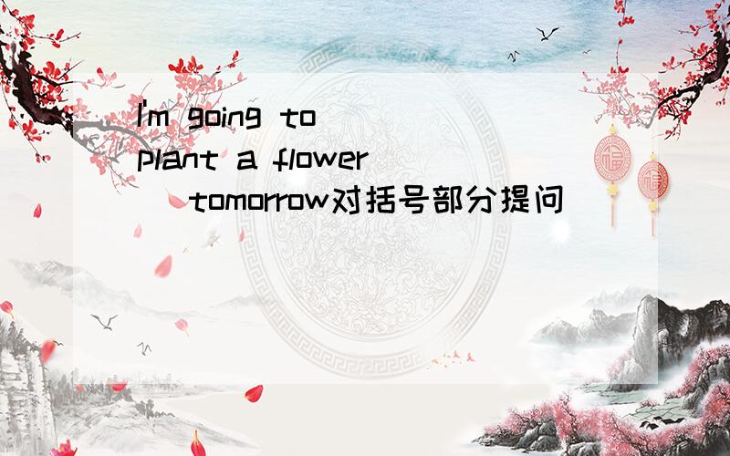 I'm going to (plant a flower) tomorrow对括号部分提问