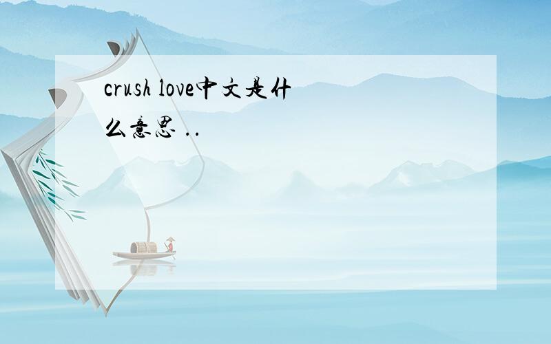 crush love中文是什么意思 ..