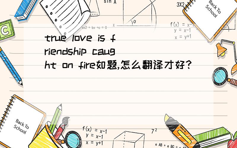 true love is friendship caught on fire如题,怎么翻译才好?