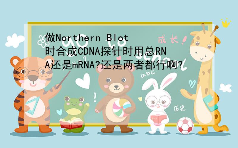 做Northern Blot时合成CDNA探针时用总RNA还是mRNA?还是两者都行啊?