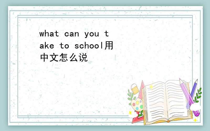 what can you take to school用中文怎么说