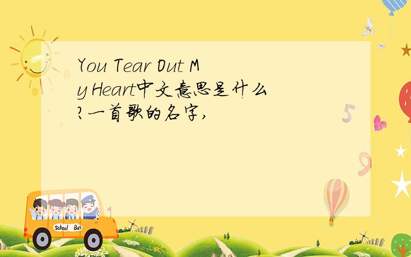 You Tear Out My Heart中文意思是什么?一首歌的名字,
