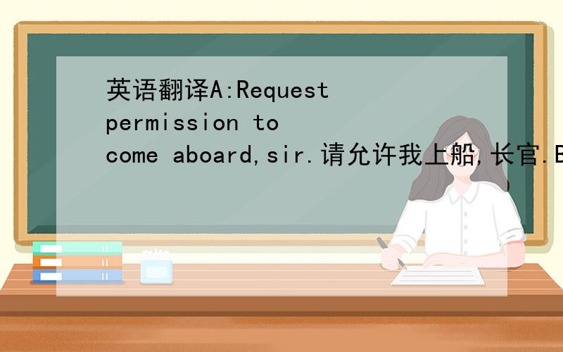 英语翻译A:Request permission to come aboard,sir.请允许我上船,长官.B:Granted!Granted在这里怎么翻译